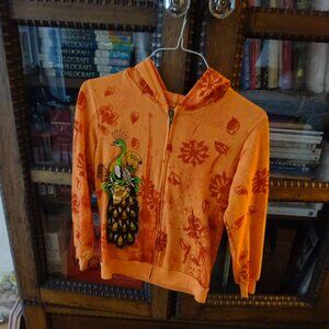 ED HARDY KIDS HOLLYWOOD XL HOODIE JACKET full zip front VTG